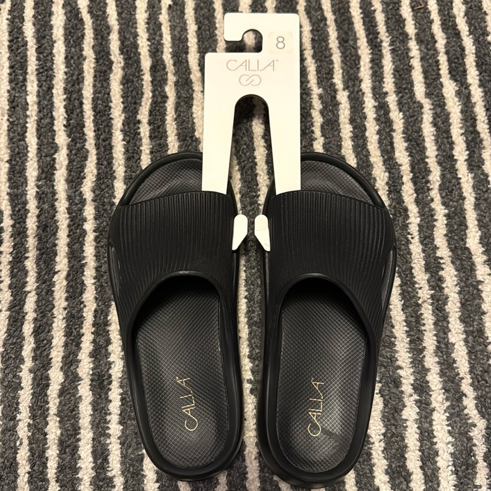CALIA Womens Molded Slides Black